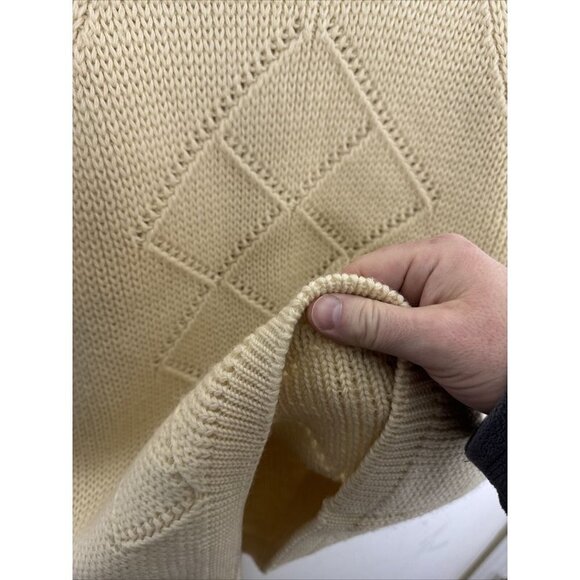 Vintage 60s Mr Poodle Hand Loomed Heavy Knit Sweater Woman XL Fisherman Canada - Picture 4 of 5